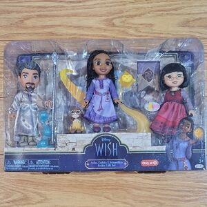 Disney 100 Wish 6inc Asha Dahlia & Magnifico Petite Doll Gift Set New with Box